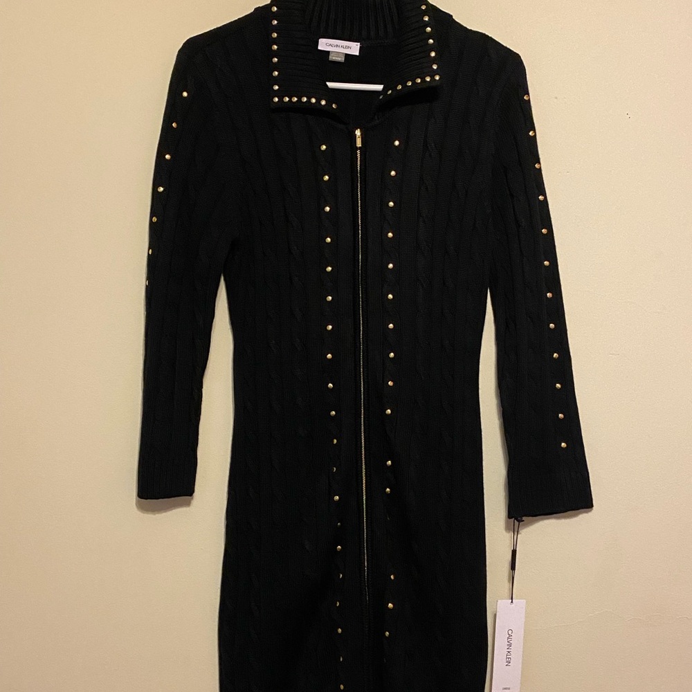 Calvin Klein Cable Knit Cotton Sweater Dress